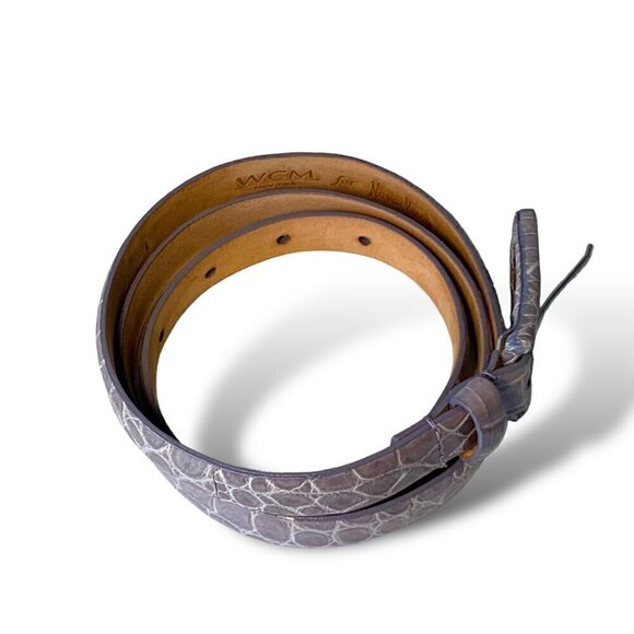 WCM Neiman Marcus Genuine Crocodile Leather Slim Belt SZ.L Purple Quiet Luxury main image 11